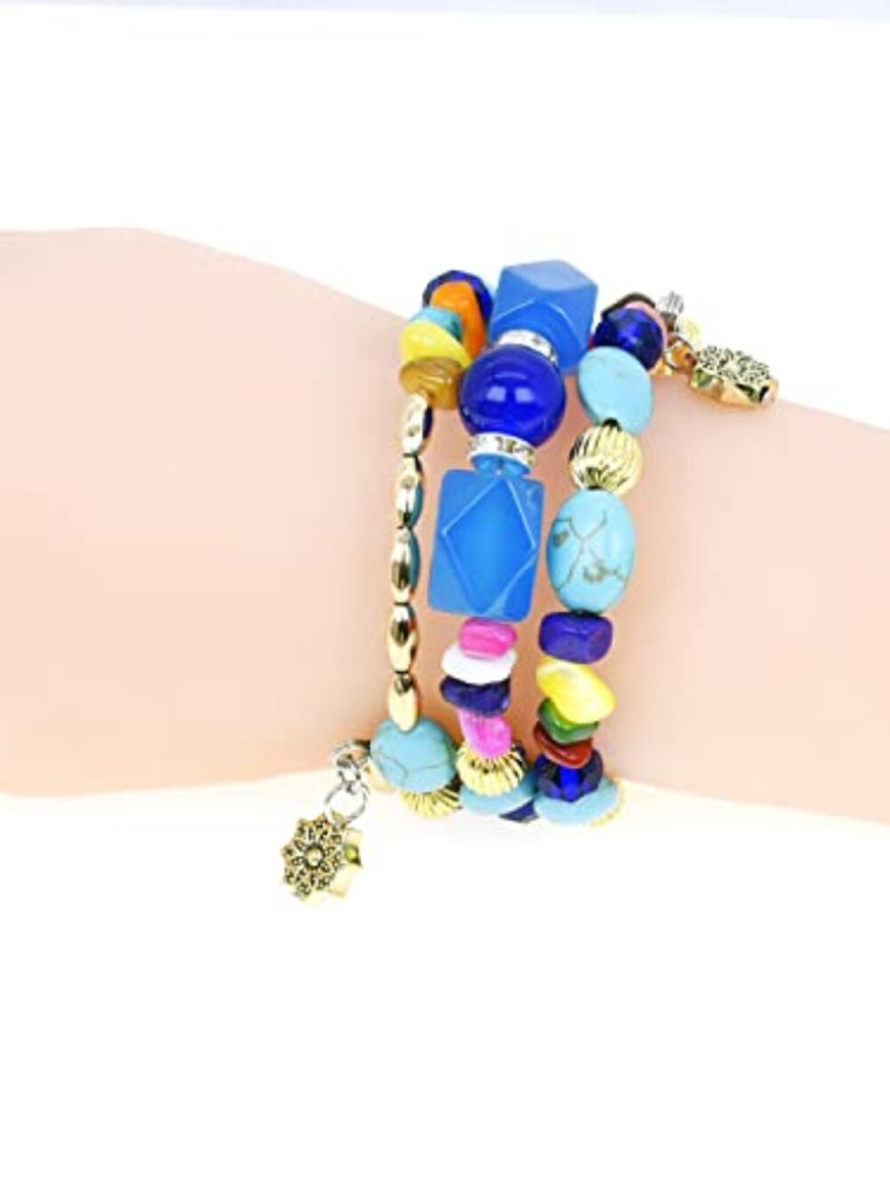 Boho Multilayer Irregular Agate Beads Charm Bracelets for Women Vintage Jade‎